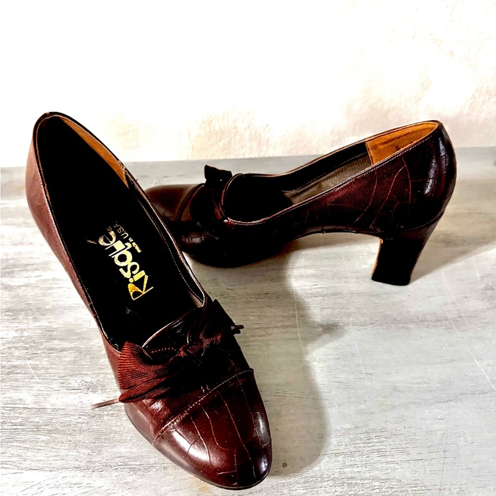 Elegant Brown Block Heel Pumps